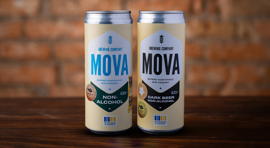  Пиво Mova Б\А світле та темне з доставкою від Yaposhka